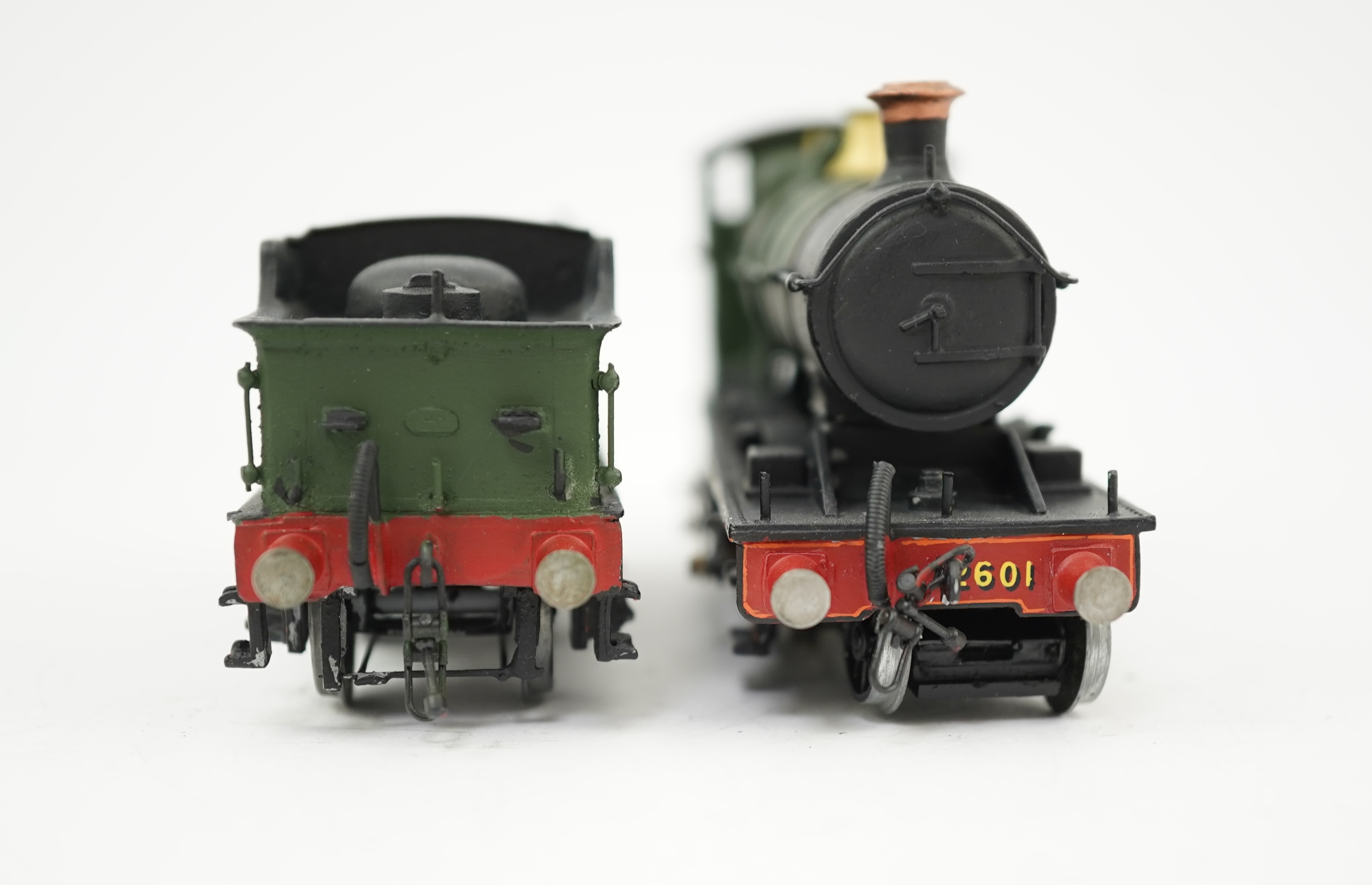Two 00 gauge brass and white metal kit built Dean designed GWR tender locomotives; an Aberdare class 2-6-0, 2601, together with a Duke class 4-4-0, 3252, constructed, painted and lined to a high standard, both motored fo